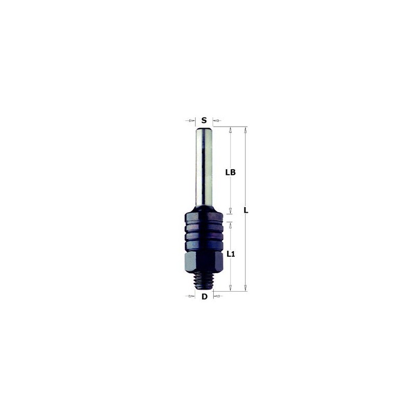 Mandrin porte-fraise - CMT 72406000 - L 61 mm - Q6 - sans roulement