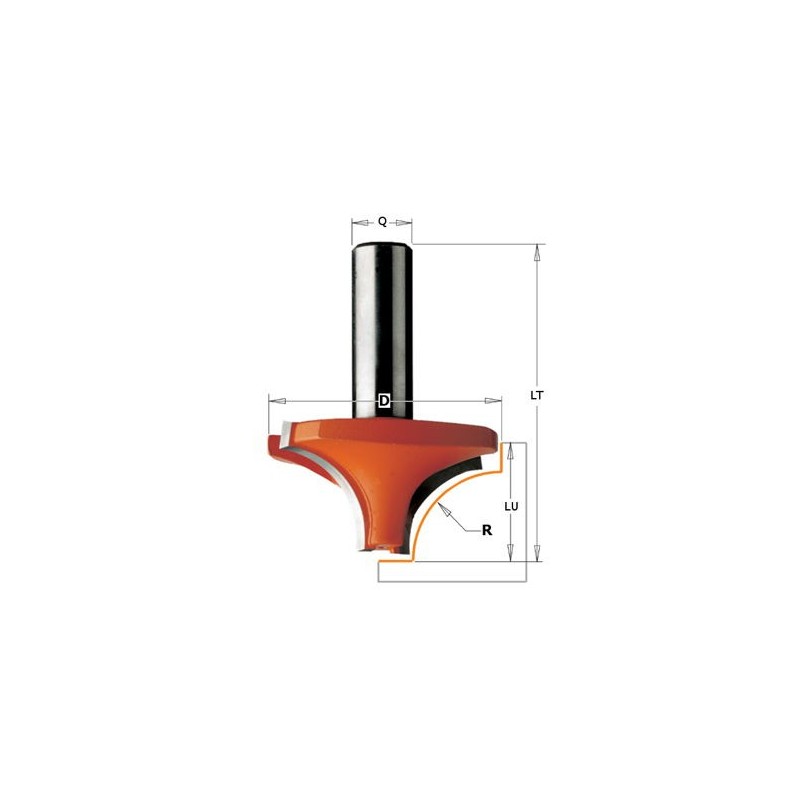 Mèche 1/4 de rond - CMT 72705011 - r 5 mm - Ø 21 x l 12 x L 43,8 mm - Q6