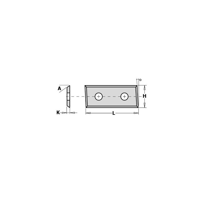 Plaquette carbure - CMT 79048312 - 48,3 x 12 x 1,5 mm - dépouille 3°