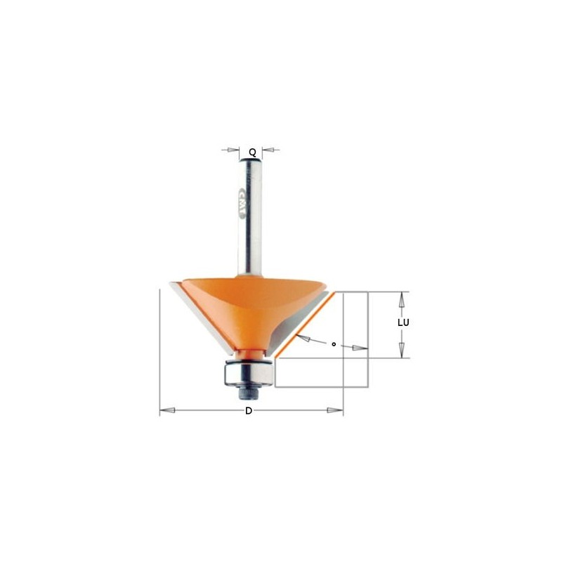 Mèche à chanfrein - CMT 91026011 - 45° - Ø 27 x I 5,5 x L 51,5 mm - Q8