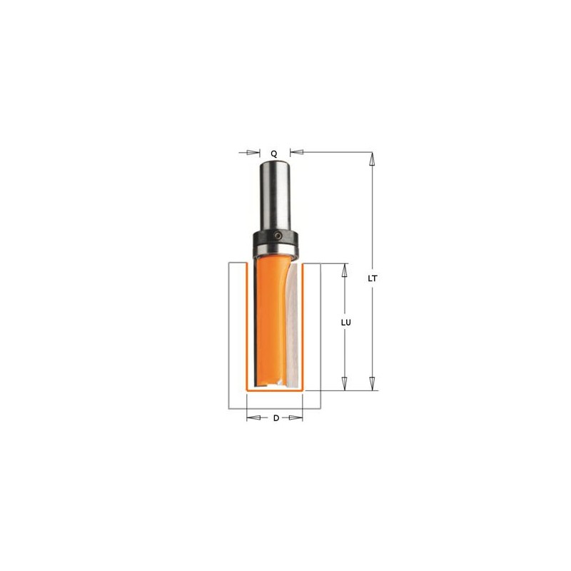 Mèche à défoncer - CMT 91116011B - Ø 16 x I 20 x L 57 mm - Q8 - roulement