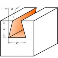 Mèche à queue d'aronde - CMT 91812711 - Ø 12,7 x l 12,7 x L 52,4 mm - Q8