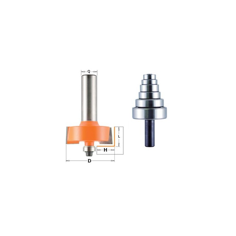 Kit fraise à feuillurer - CMT 93550211 - Ø 35 x l 19 mm - Q12