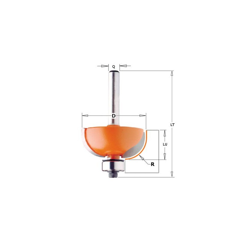 Mèche congé - CMT 93719011 - r 4,75 mm - Ø 22,2 x l 12,7 x L 54,9 mm - Q8