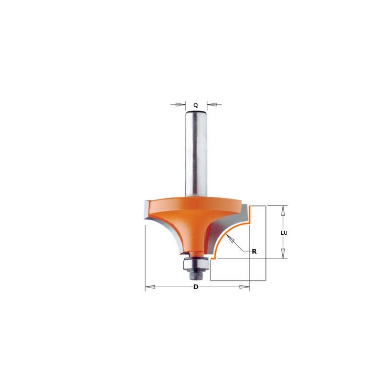 Mèche 1/4 de rond - CMT 93922211 - r 4,75 mm - Ø 22,2 x l 12,7 mm - Q8