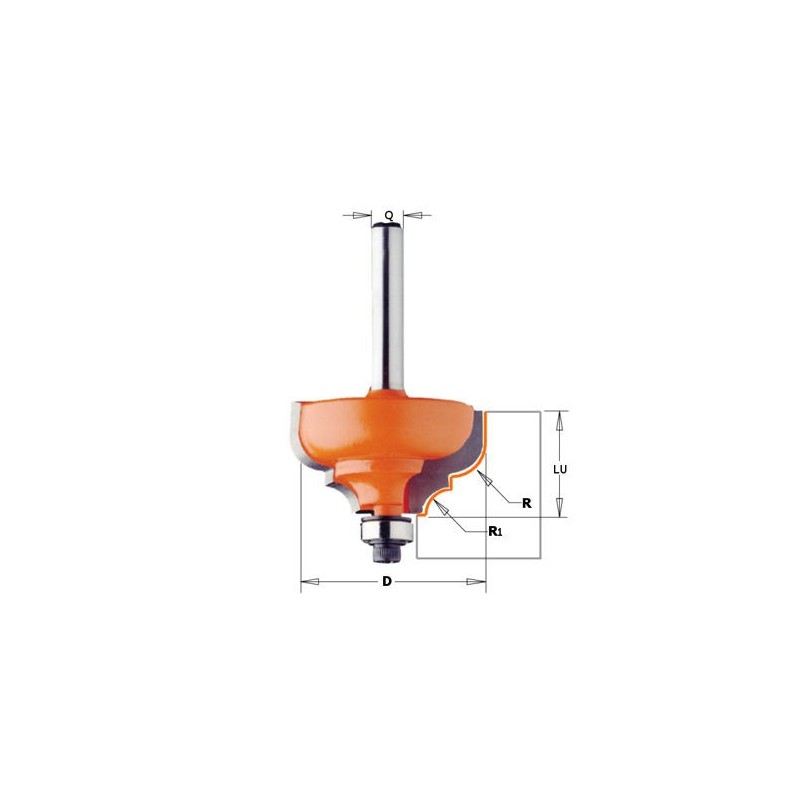 Fraise à moulure - CMT 94535011 - r 6,4-4,8 mm - Ø 35 x l 18,5 mm - Q8
