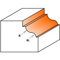 Fraise à moulure - CMT 94732511 - r 4,8-3,6 mm - Ø 34,2 x l 13 mm - Q8