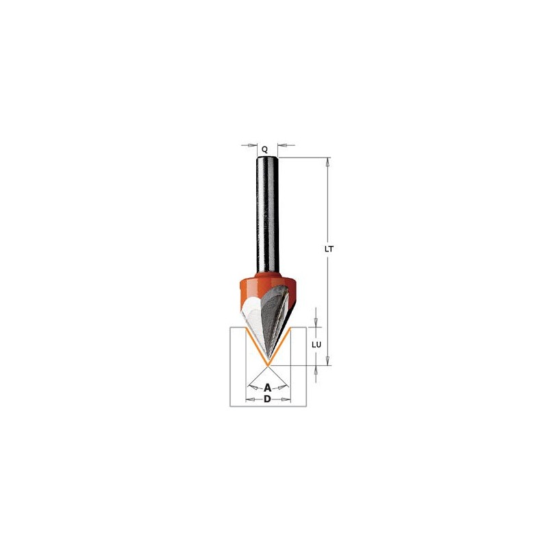 Mèche à pointe laser 60° - CMT 95800111 - Ø 12,7 x l 11 x L 57 mm - Q8