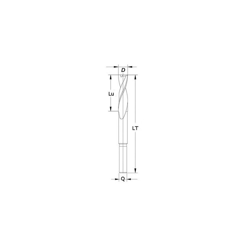 Mèche à mortaiser - FISCH 02120600R - Ø 6 x l 40 x L 110 mm - Q6 - Drte