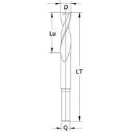Mèche à mortaiser - FISCH 02120700R - Ø 7 x l 40 x L 110 mm - Q7 - Drte