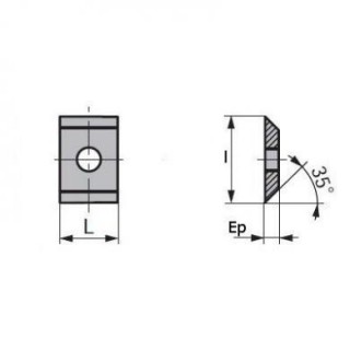 Plaquette carbure - LEMAN 0096.1215.00 - 9,6x12x1,5 mm - K5