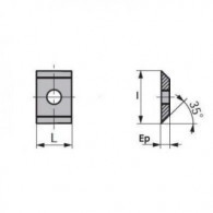 Plaquette carbure - LEMAN 0096.1215.00 - 9,6x12x1,5 mm - K5