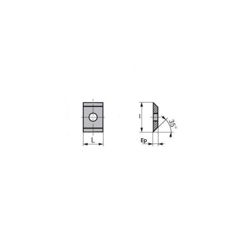 Plaquette carbure - LEMAN 0096.1215.00 - 9,6x12x1,5 mm - K5