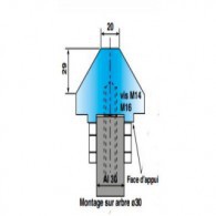 Porte-outils - LEMAN 075.45.30 - coupe d'onglet 45° - vis M14