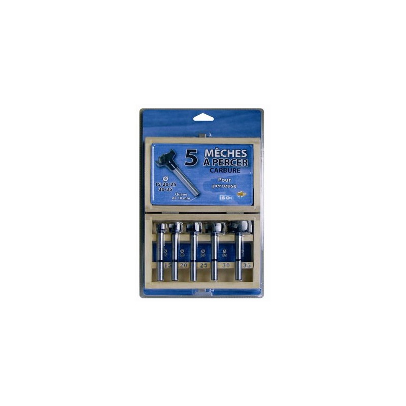 Coffret 5 mèches à façonner - LEMAN 100.700.05 - Ø 15 à 35 mm