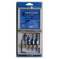 Coffret 4 mèches à bois - LEMAN 203.500.04 - Ø 3 à 6 mm - fraisoirs