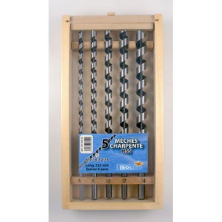 Coffret 5 mèches de charpente - LEMAN 307.500.05 - Ø 6 à 14 mm