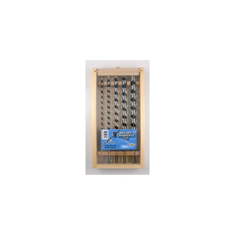 Coffret 5 mèches de charpente - LEMAN 308.500.05 - Ø 12 à 20 mm