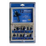 Coffret 12 mèches à défoncer - LEMAN 416.700.12 - queue de 6
