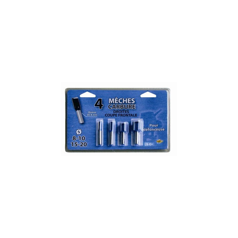 Coffret de 4 mèches à rainer - LEMAN 428.700.04 - Ø 8-10-15-20 MM - Q8