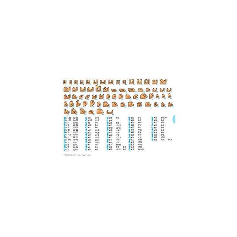 Coffret de 66 mèches à défoncer - LEMAN 428.700.66 - assortiment - Queue de 8