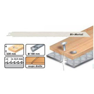 Lame de scie sabre - LEMAN 7711.05 - 280 x pas 2,5 mm - 5 lames