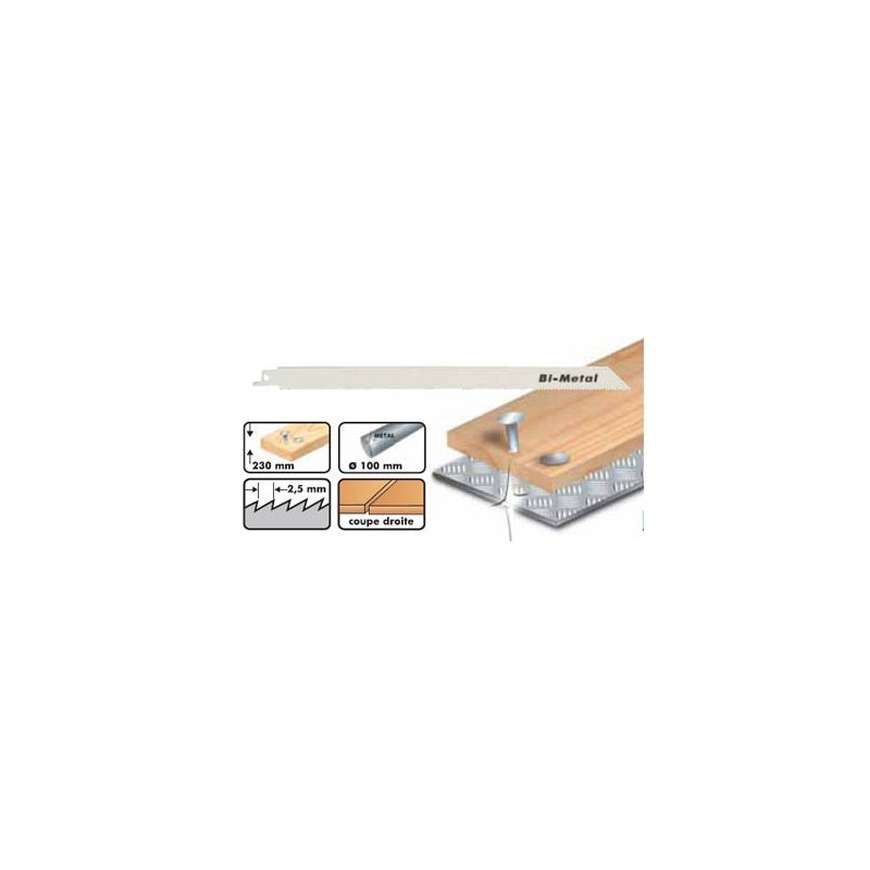 Lame de scie sabre - LEMAN 7711.05 - 280 x pas 2,5 mm - 5 lames