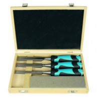 Coffret 3 ciseaux à bois - LEMAN 780.500.03 - 15,20 et 25 mm - pierre à affuter