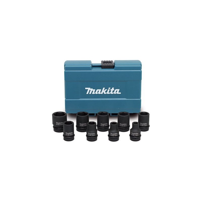 Coffret 9 douilles - MAKITA D-41517 - 1/2" - 8 à 24 mm