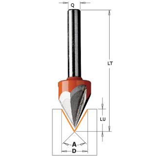 Mèche à pointe laser 60° - CMT 75800111 - Ø 12,7 x l 11 x L 57 mm - Q6 Mèche à pointe laser 60° - CMT 75800111 - Ø 12,7 x l 11 x L 57 mm - Q6