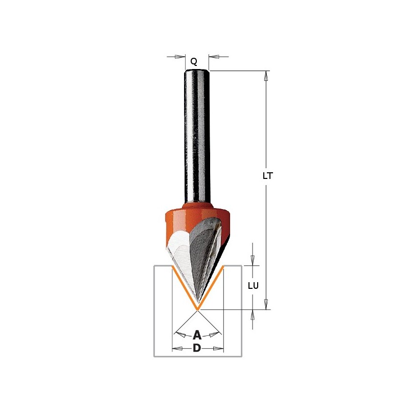 Mèche à pointe laser 60° - CMT 75800111 - Ø 12,7 x l 11 x L 57 mm - Q6