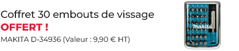 Boite de 30 embouts Makita offerte